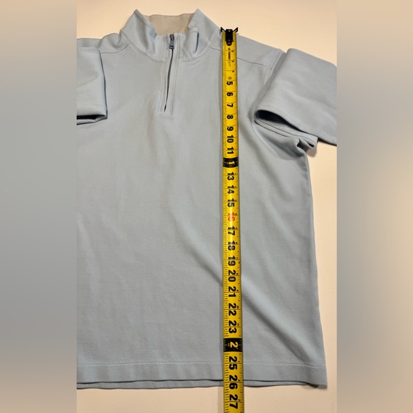 BONOBOS Men Size L Blue Quarter Zip Sweatshirt Long Sleeve Cotton Blend Slim Fit - Picture 6 of 7